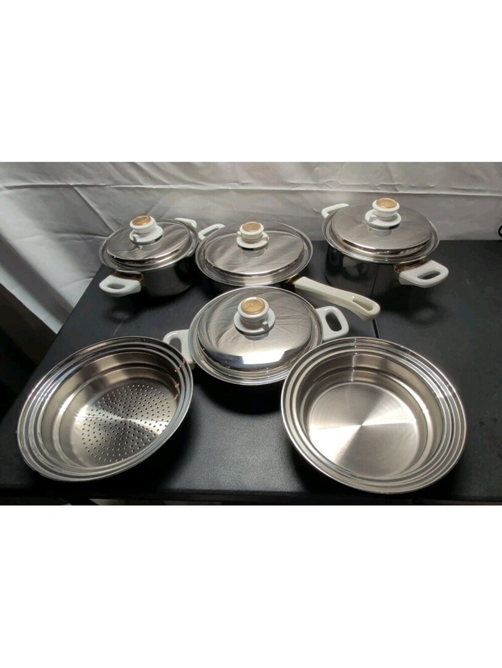 10 Pc. Vintage Health Craft Gold Classic Cookware Set Nicromium Surgical Steel